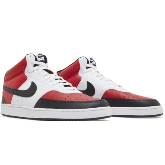 Nike Other - Nike Court Vision Mid Mens Sneakers Red White Black DM1186-600 Size 10.5